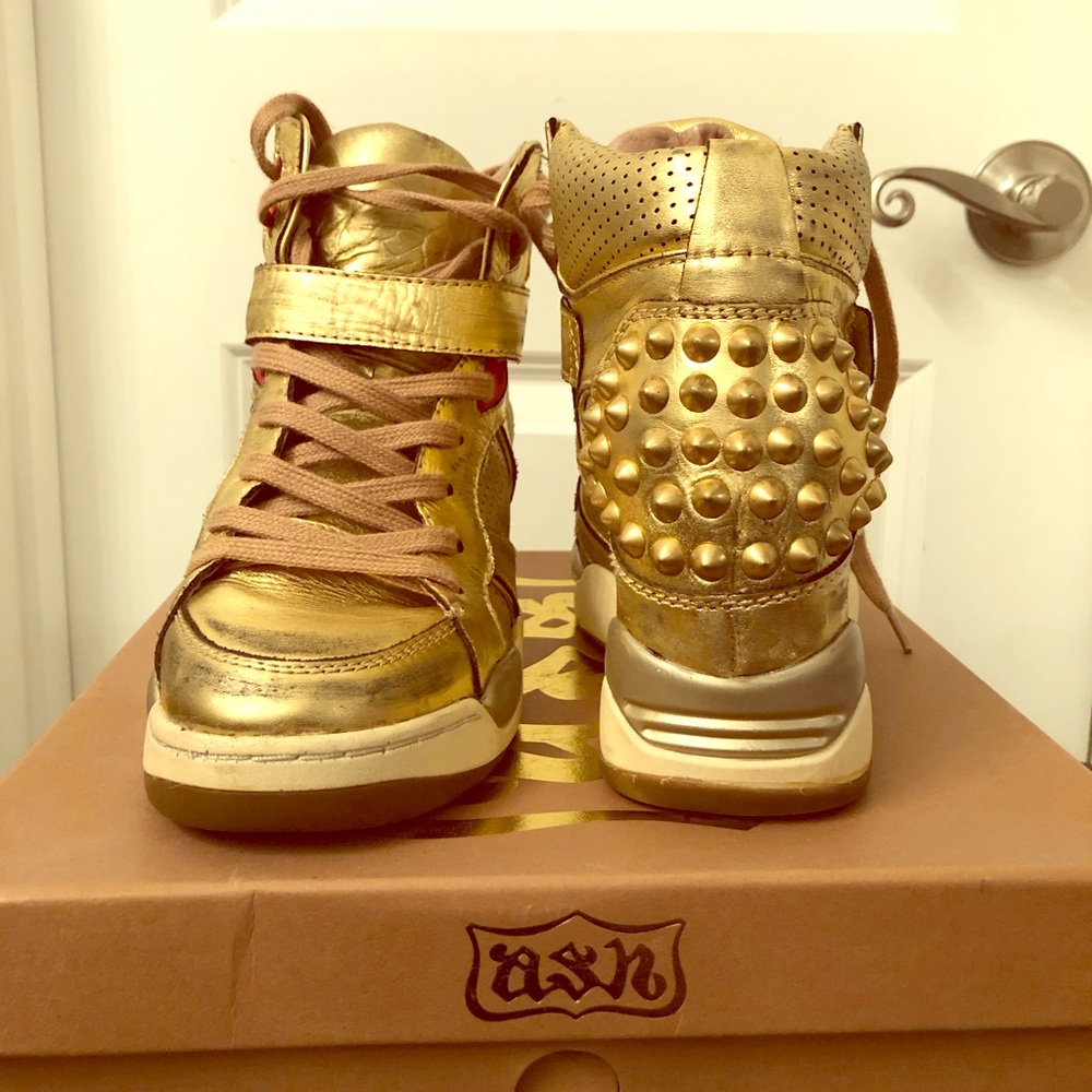 Ash Gold Platform studded Sneaker